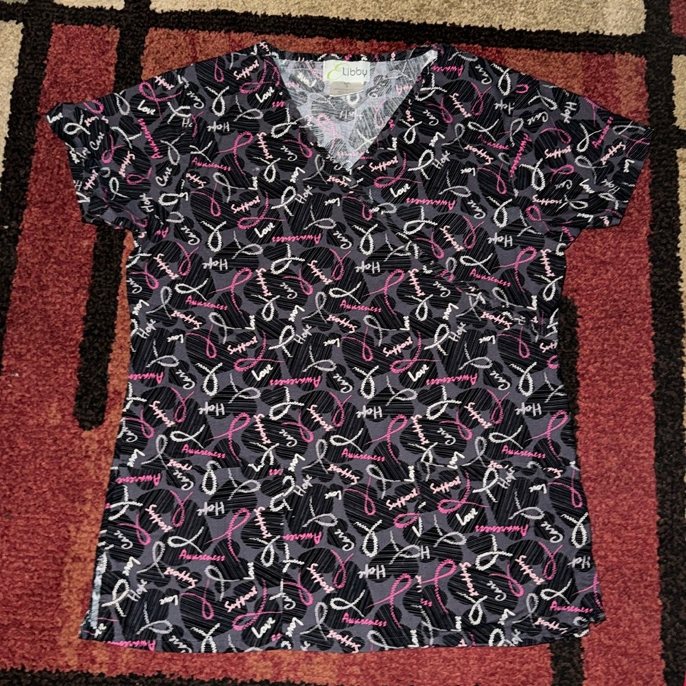 Elibby Breast‎ Cancer Awareness Scrub Top